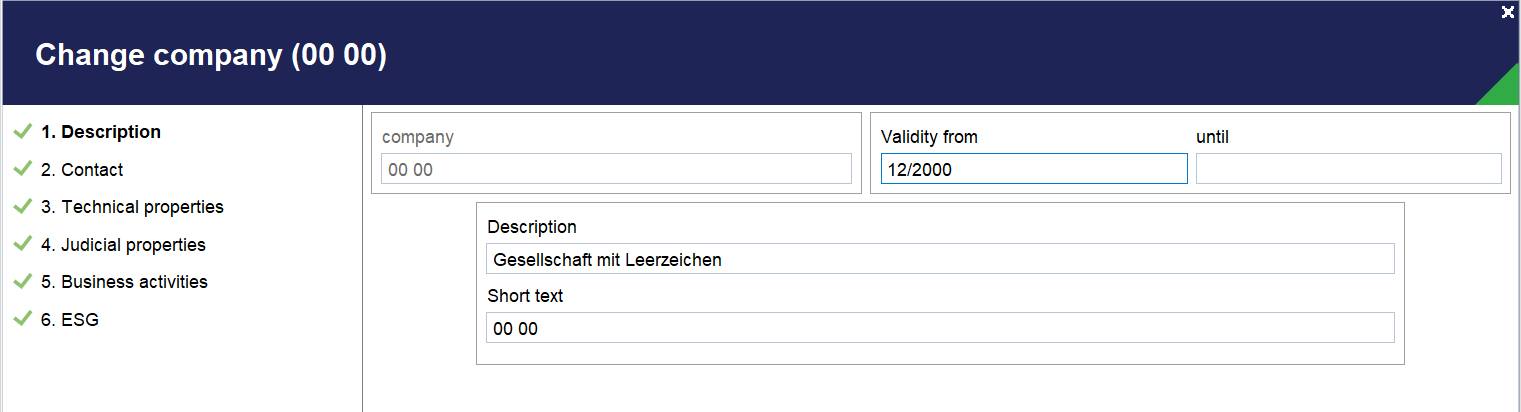 Company Wizard > Description