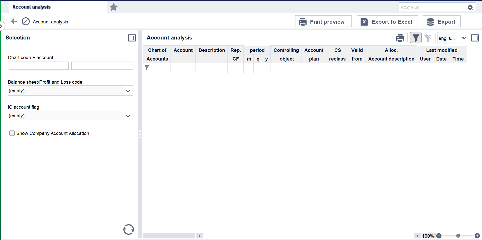 Account Analysis Application UI